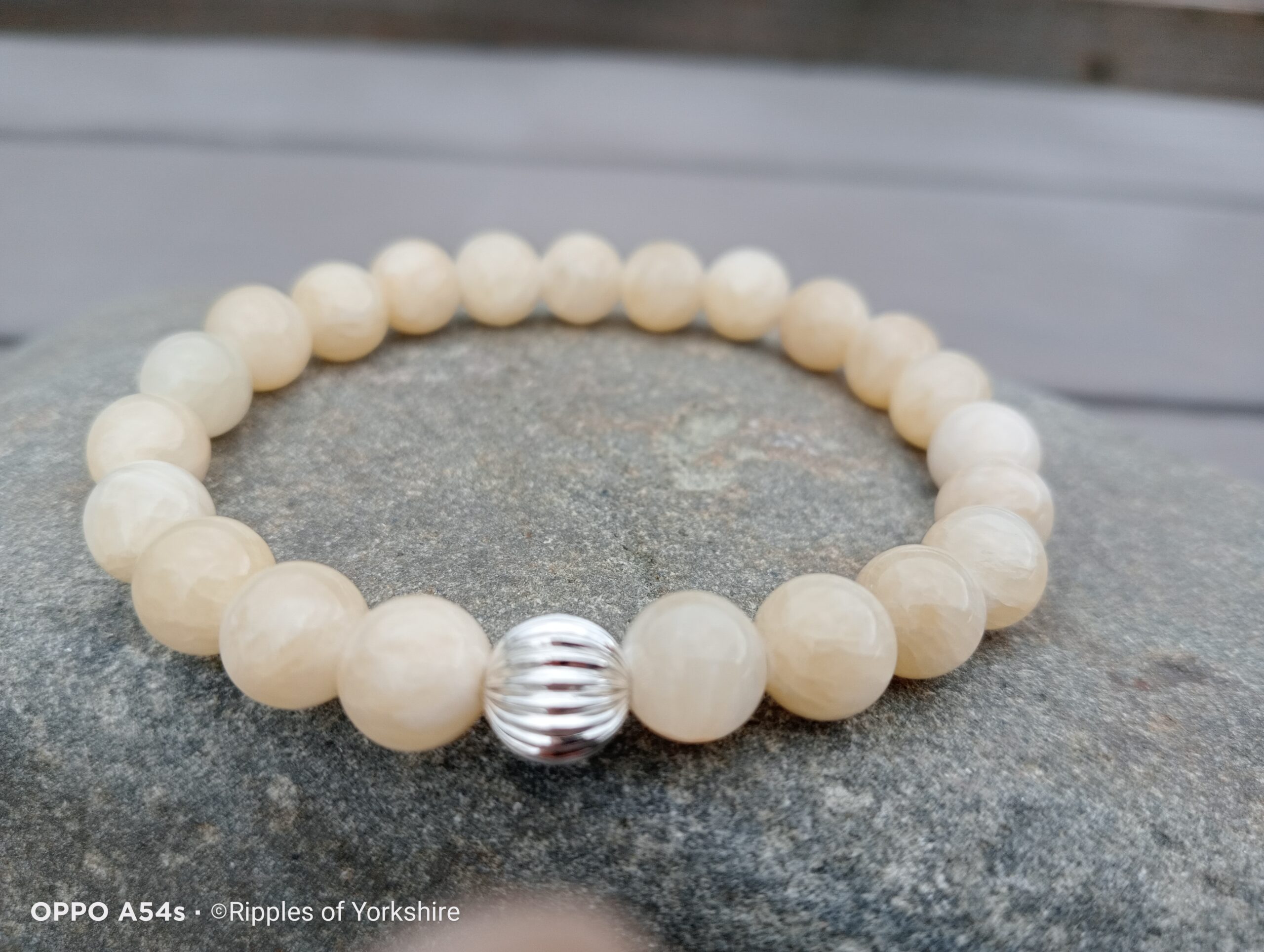 Aragonite 8mm Beaded Bracelet - For those stepping gently into new ...
