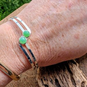 Chrysoprase cuff bracelet - Healing and Emotional Clarity